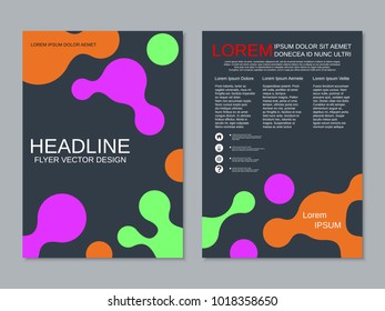 Modern business colorful two-sided flyer, booklet, brochure cover, annual report vector design template