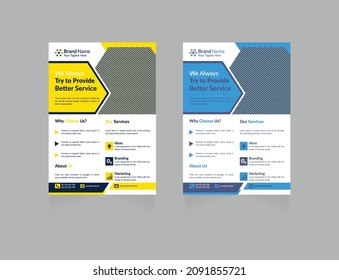Modern business company flyer template Free Vector