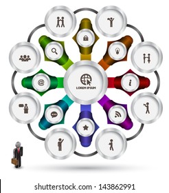 Modern business concept circle. Vector illustration. can be used for workflow layout, diagram, options, step up options, web design, infographics.