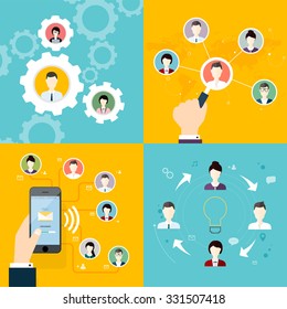 Modern Business Concept, The idea of teamwork and success. Flat design style modern vector illustration concept.