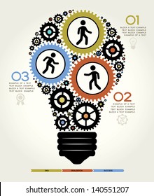 Modern Business Concept , Info Graphic Elements. Idea Lightbulb Solution.