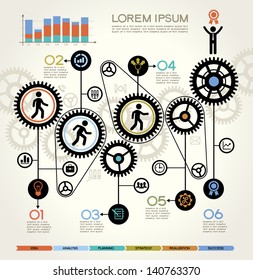 Modern Business Concept , Info Graphic Elements. The idea of teamwork and success