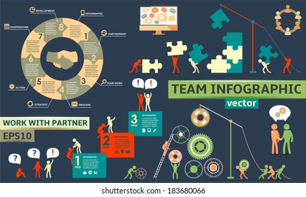 Modern Business Concept , Infographic Elements. Teamwork / partnership