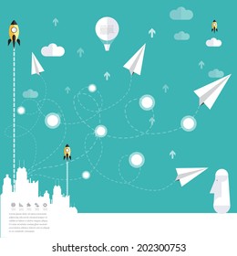 Modern business concepts in flat design for web, mobile applications, seo optimizations, business, social networks, e-commerce,planning and teamwork