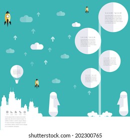 Modern business concepts in flat design for web, mobile applications, seo optimizations, business, social networks, e-commerce,planning and teamwork