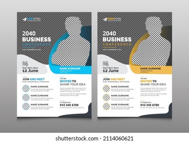 Modern Business Conference Flyer Template Example Clean Unique Design