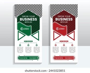 Moderne Business Conference Roll Up Banner oder Rack Card Design Template