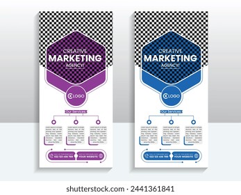 Modern business conference roll up banner or dl flyer design template