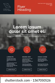 Modern business corporate brochure flyer design vector template with photo and sample content