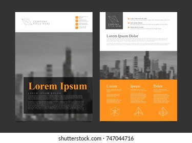 Modern business corporate brochure flyer design vector template with photos and sample content