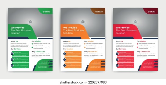 Modern business corporate flyer template with creative shape