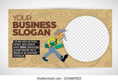 Modern business corporate frame. Creative social media layout with business people. 