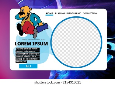 Modern business corporate frame. Creative social media layout with business people