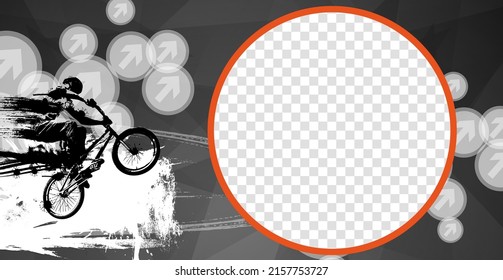 Modern business corporate frame. Creative social media layout with sport people. 