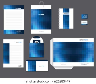 Modern business corporate identity stationary set template with harmony blue background