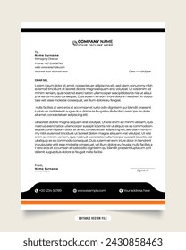 Modern business and corporate letterhead template. Letterhead design with black and yellow colors. white color background. Professional creative template design for business. Modern company letterhead