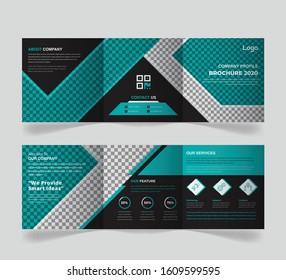 Modern Business Or corporate square tri-fold brochure design or 3 fold square business profile design template