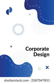 Modern business cover design template, blue abstract corporate report for marketing materials.
