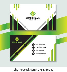 Modern business creative card template. Green color. Fit for luxury and elegant theme