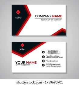 Modern business creative card template. Black and red color. Fit for luxury and elegant theme