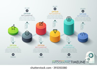 Modern business cylinder 3d style options banner. Vector. can be used for workflow layout, diagram, number options, step up options, web design, infographics, timeline.