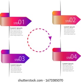 MODERNE GESCHÄFTSDATENVISUALISIERUNG. ABSTRAKTE ELEMENTE VON GRAPH, DIAGRAM MIT STAGEN, OPTIONEN, TEILE ODER PROZESSEN. VEKTORILLUSTRATION GESCHÄFTSVORLAGE ZUR PRÄSENTATION. NEUES KREATIVKONZEPT FÜR INFOGRAFIK.
