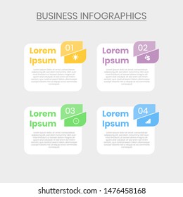 Modern business data visualization. Process chart. Abstract elements 
and diagram with 4 steps. Creative concept for infographic.Vector business
template for presentation