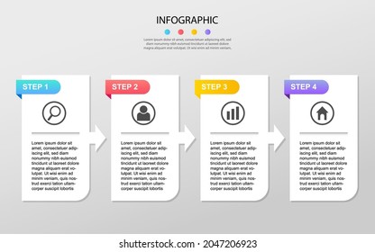 Modern Business data visualization. Process chart. Abstract elements of graph, diagram with steps, options. Vector business template for presentation. Creative concept for infographic.