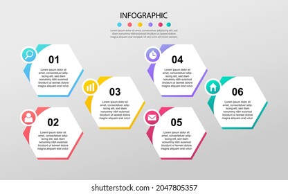 Modern Business data visualization. Process chart. Abstract elements of graph, diagram with steps, options. Vector business template for presentation. Creative concept for infographic
