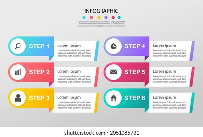 Modern Business data visualization. Process chart. Abstract elements of graph, diagram with steps, options. Vector business template for presentation. Creative concept for infographic