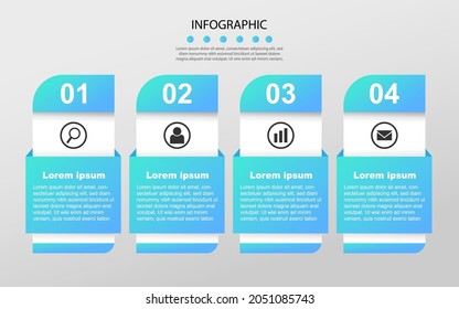 Modern Business data visualization. Process chart. Abstract elements of graph, diagram with steps, options. Vector business template for presentation. Creative concept for infographic