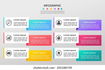 Modern Business data visualization. Process chart. Abstract elements of graph, diagram with steps, options. Vector business template for presentation. Creative concept for infographic