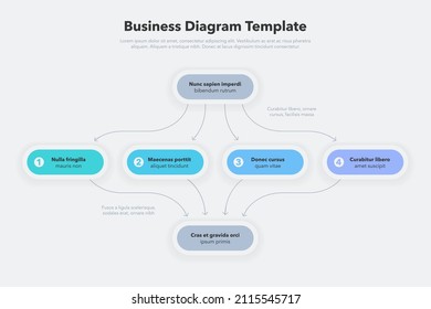 Modern business diagram template with four stages. Flat design, easy to use for your website or presentation.