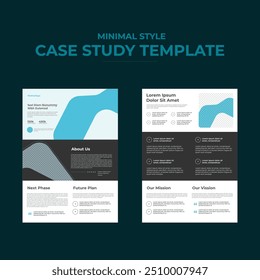 Plantilla de diseño de folleto de estudio de caso de documento comercial moderno
