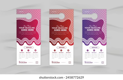 Modern business door hanger design and layout template design