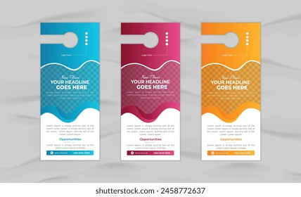 Modern business door hanger design and layout template design