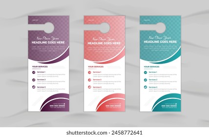 Modern business door hanger design and layout template design