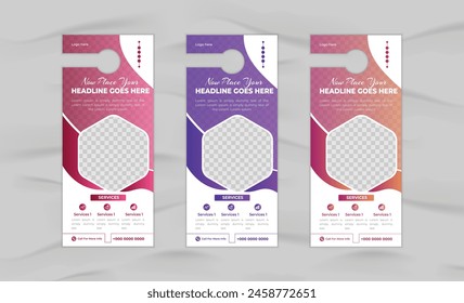 Modern business door hanger design and layout template design