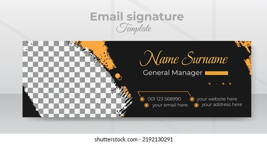 Modern business email signature with a minimal layout template design.