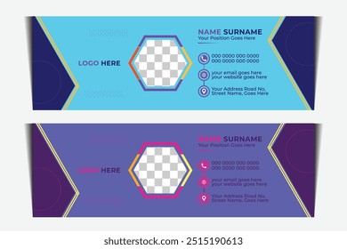 Modern business email signature template design or personal email footer template