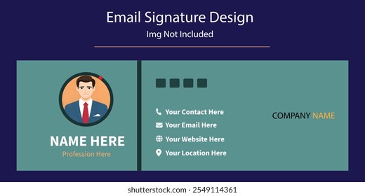 Modern business email signature template design or personal email footer template