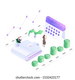 Modern business finance isometric illustration