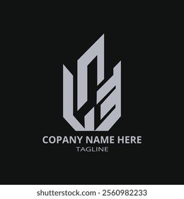 Modern Business Flame Logo Design.
features a series of interlocking shapes forming a stylized flame or leaf pattern in a monochromatic gray tone, giving it a sleek and professional appearance.