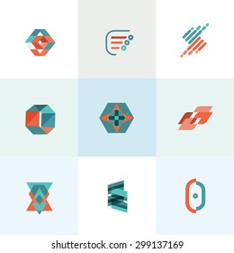 Modern business flat set of icons vector illustration