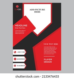 Modern Business Flayer , Red-black Corporate Flayer Template, Illustration, Marketing Poster