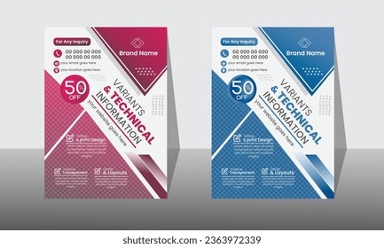 A modern business flyer 2 layout with gradient accents. Size: 8.2677 in x11.6929 in Multipurpose Add your own text and images Easy to use modern business flyer.