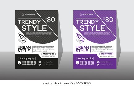 A modern business flyer 2 layout with gradient accents. Size: 8.2677 in x11.6929 in Multipurpose Add your own text and images Easy to use modern business flyer.