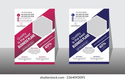 A modern business flyer 2 layout with gradient accents. Size: 8.2677 in x11.6929 in Multipurpose Add your own text and images Easy to use modern business flyer.