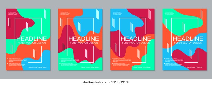 Modern business flyer, booklet, brochure cover vector design templates collection. A4 format