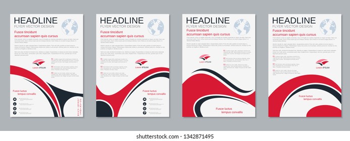 Modern business flyer, booklet, brochure cover vector design templates collection. A4 format